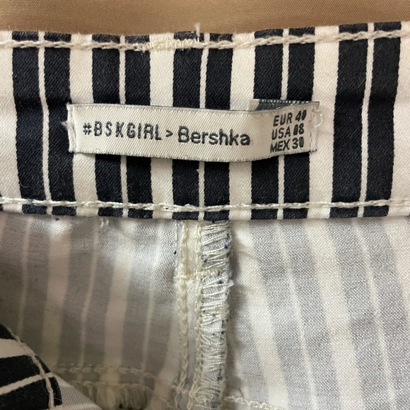 Bershka blue and white striped pants women’s size 8 - Picture 2 of 8